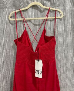 Zara Red linen Dress