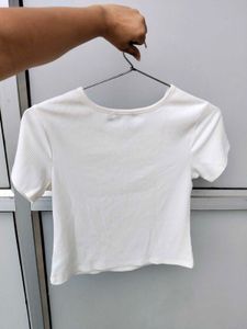Ribbed Henley Crop Top