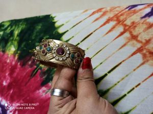 Golden Meena Work Based Bracelet Cum Bangle