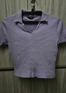 Cute Purple Ribbed Top