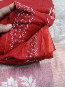 Elegant Red Embroidered Saree
