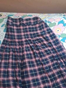 Plaid Pleated Midi Skirt