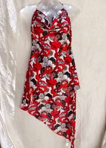 I. Vibrant Floral Halter Neck Dress