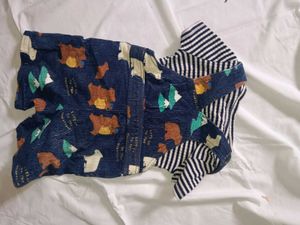 Adorable Baby  Bear Overalls Set