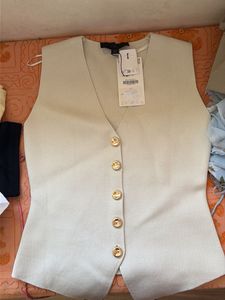 ZARA Knit Vest with Gold Buttons