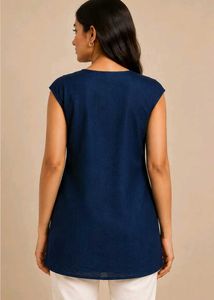 Embellished Navy Blue Kurta