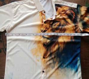 Men's Lion Print Short Sleeve Shirt
