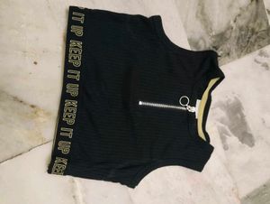 Black Cropped Tank Top