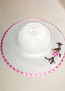 🌸 Cream Floral Summer Sun Hat | Stylish Wide Brim