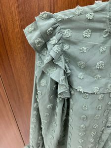 ONLY Green Ruffled Blouse