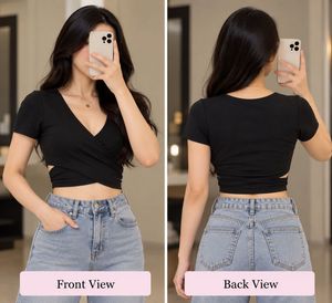 Black wrap Top