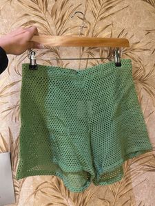 Green Knit Shirt &amp; Shorts Co-ord