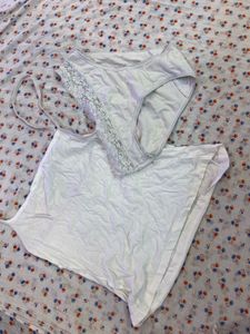 White Lace Trim Camisole combo