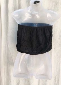 Black Strapless Crop Top