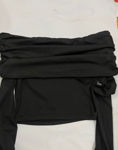Chic Black Off-Shoulder Ruched Top