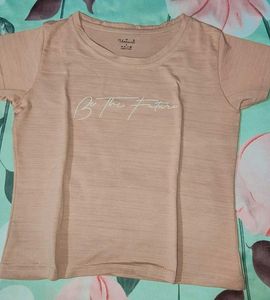 Peach Graphic Crop Top “Be The Future” | Small | G