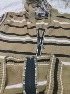 Stylish Striped Zip-Up Hoodie