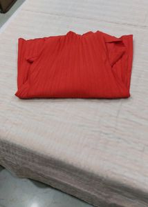 Elegant Red Pleated Maxi Dress