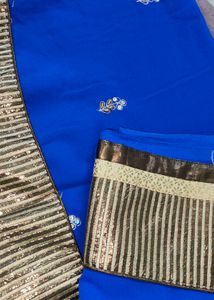 Beautiful Designer Blue Saree