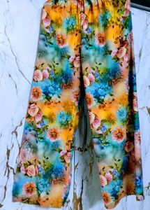 Vibrant Floral Print Palazzo Pants