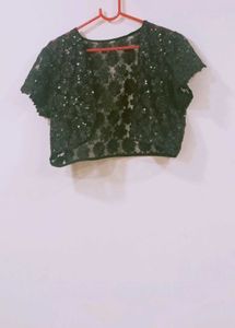 Sparkling Black Cropped Jacket