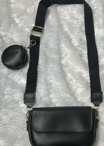 Chic Black Crossbody Bag with Coin Pouch