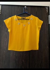 Stylish Yellow Embellished Top