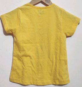 Yellow Preety Girl T-shirt For 4- 5 Year Baby