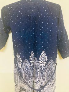 Casual Navy Blue Short Kurti