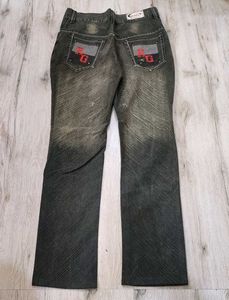 Unique Graphic Print Denim Jeans