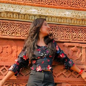 Floral Smocked Black Dress