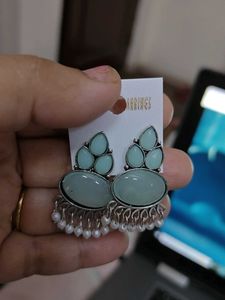 Beautiful Mint Green Stone Earrings
