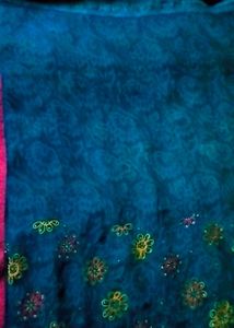 Beautiful Blue Floral Saree