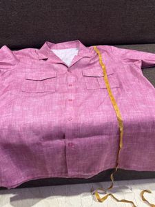Men's Pink Button-Up Shirt &amp; Pant