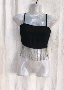 Sparkly Fringe Crop Top