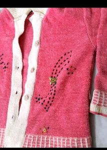 Cute Embellished Pink Cardigan
