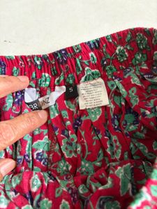 Red Floral Print Dhoti Pants