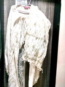 Cream Ethnic Salwar and Dupatta Set