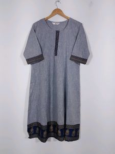 Sanganeri Grey  Kurtas(Women's)