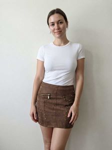 Italian Brown Suede Mini Skirt