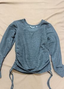 Women's Textured Ruched Long Sleeve Top
