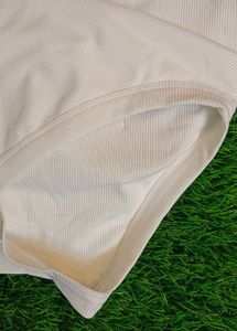 Ribbed White Paded Tank Top