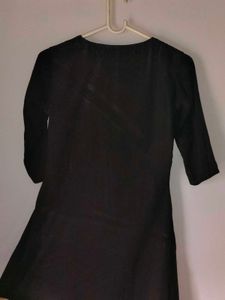 Stylish Printed Kurta Set with Black Overlay