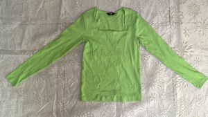 Lime Green Ribbed Long Sleeve Top