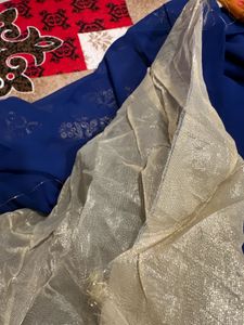 Beautiful Blue &amp; Gold Saree