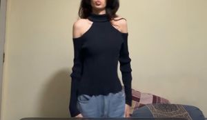 Black Cold Shoulder Knit Top
