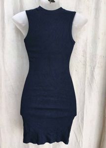 21109. Sleeveless Navy Blue Bodycon Dress