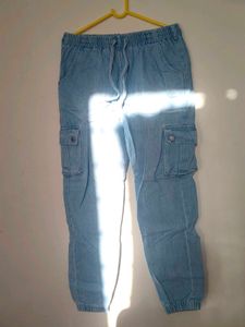Two-Tone Color Block Button-Up Shirt&amp;Denim pants