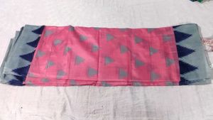 Pink &amp; Grey Design Saree