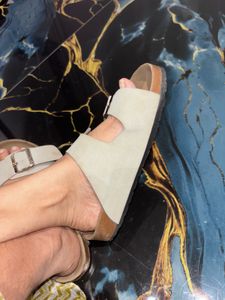 Cream Double Strap Sandals